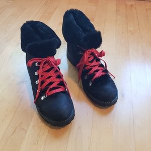 J Crew Womens Nordic Shearling boot bootie black size 10